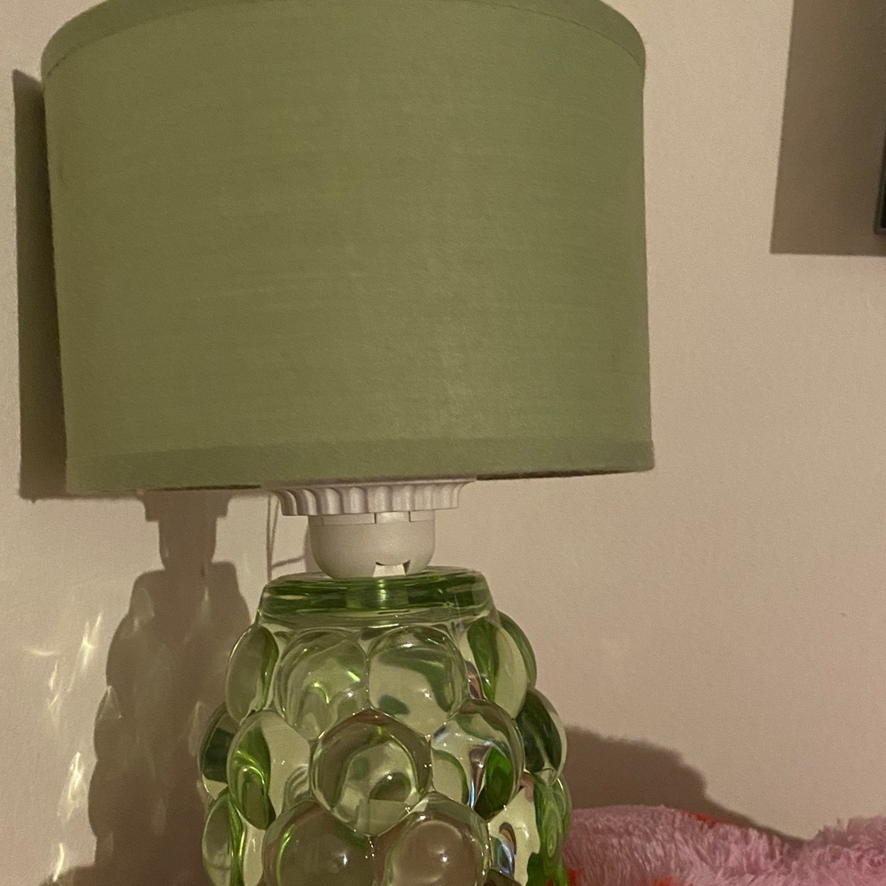 Green Bubble Glass Table Lamp